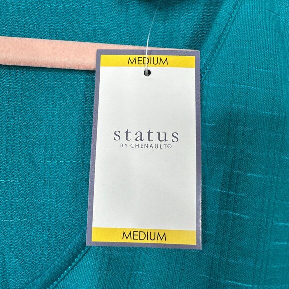 2/$30 NWT Status by Chenault Twist Front Long Sleeve Blouse Jade M #A0286 TRB2 - Picture 6 of 8